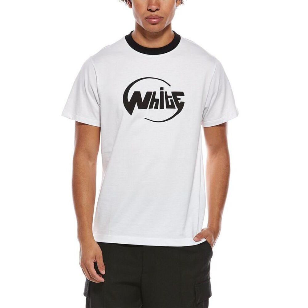 Off-White™ Mens  Slim Fit Globe Logo T-Shirt, White